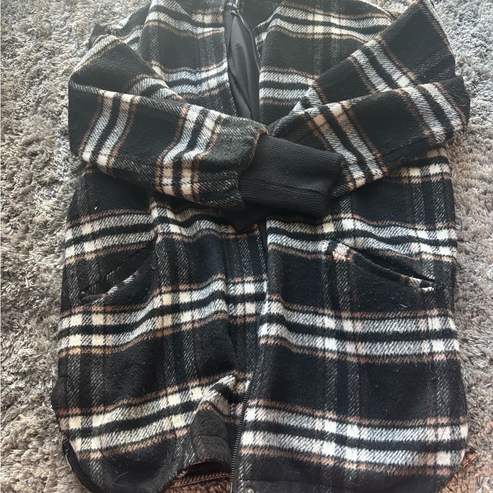 Plaid Zip-Up Jacket